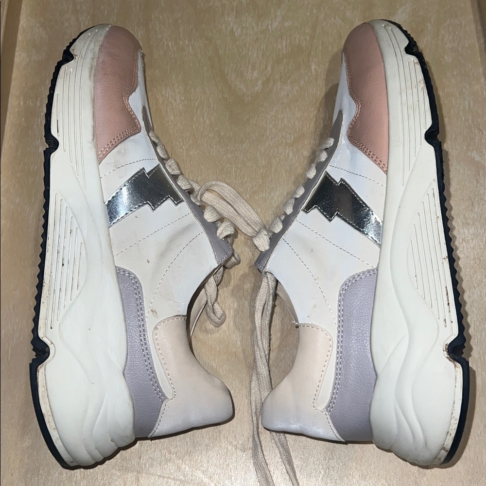White Raven Women's Sneakers - White, Silver, and Pink - Picture 3 of 8